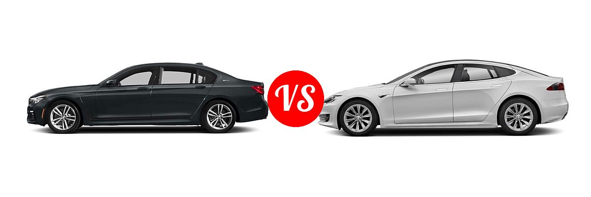 2018 BMW 7 Series Sedan Hybrid 740e xDrive iPerformance vs. 2018 Tesla Model S Sedan 100D / 75D / P100D - Side Comparison