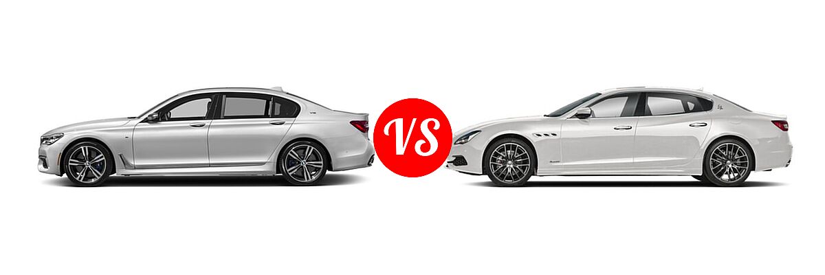 2018 BMW 7 Series M760i xDrive Sedan M760i xDrive vs. 2018 Maserati Quattroporte GTS GranSport Sedan GTS GranSport - Side Comparison