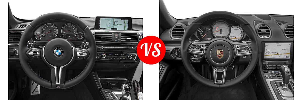 2018 BMW M4 Convertible Convertible vs. 2018 Porsche 718 Boxster Convertible S - Dashboard Comparison