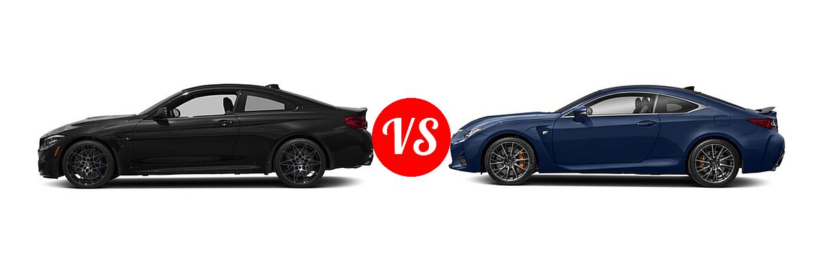 2018 BMW M4 Coupe Coupe vs. 2018 Lexus RC F Coupe RWD - Side Comparison