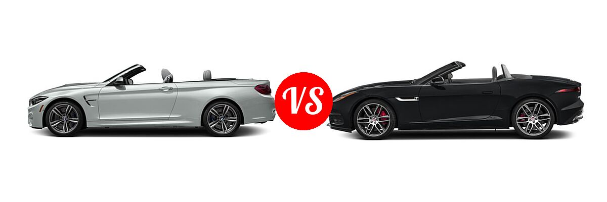 2018 BMW M4 Convertible Convertible vs. 2018 Jaguar F-TYPE Convertible 400 Sport / R-Dynamic - Side Comparison