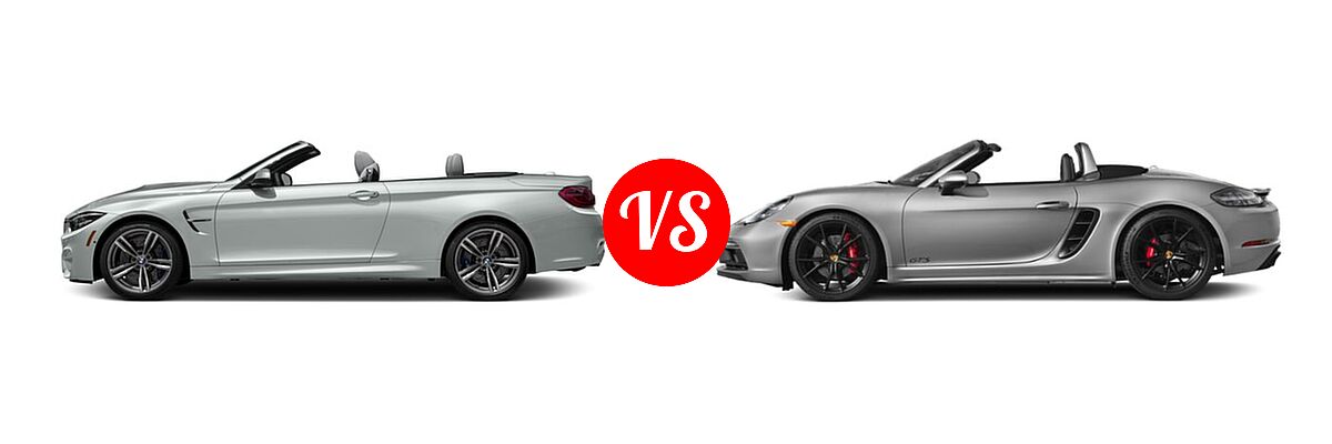 2018 BMW M4 Convertible Convertible vs. 2018 Porsche 718 Boxster Convertible GTS - Side Comparison