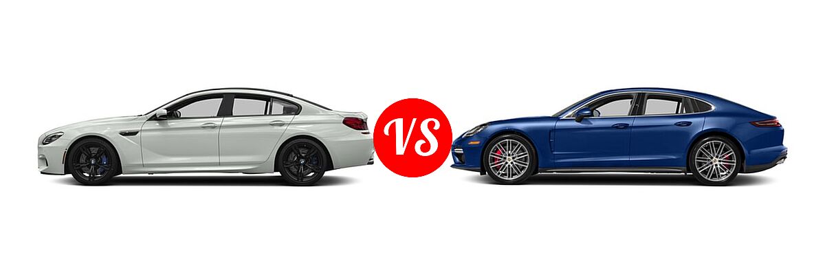 2018 BMW M6 Gran Coupe Sedan Gran Coupe vs. 2018 Porsche Panamera Sedan Turbo / Turbo Executive - Side Comparison