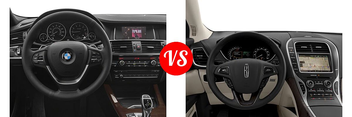 2018 BMW X4 SUV xDrive28i vs. 2018 Lincoln MKX SUV Black Label / Premiere / Reserve / Select - Dashboard Comparison