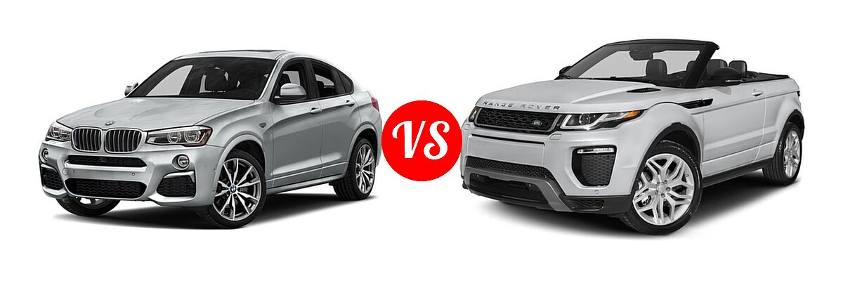 2018 BMW X4 M40i SUV M40i vs. 2018 Land Rover Range Rover Evoque SUV HSE Dynamic / SE Dynamic - Front Left Comparison