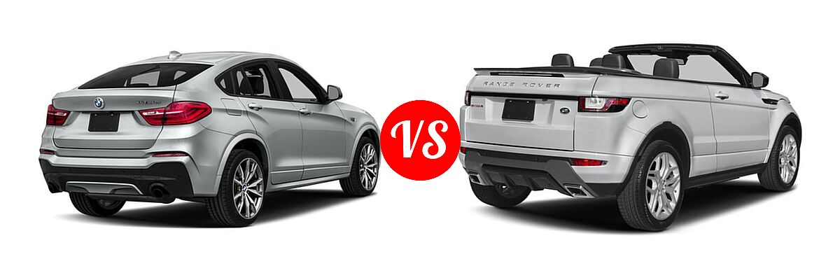2018 BMW X4 M40i SUV M40i vs. 2018 Land Rover Range Rover Evoque SUV HSE Dynamic / SE Dynamic - Rear Right Comparison