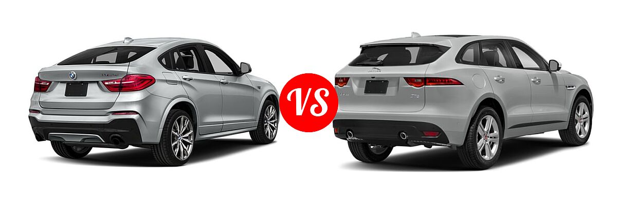 2018 BMW X4 M40i SUV M40i vs. 2018 Jaguar F-PACE SUV 25t R-Sport - Rear Right Comparison