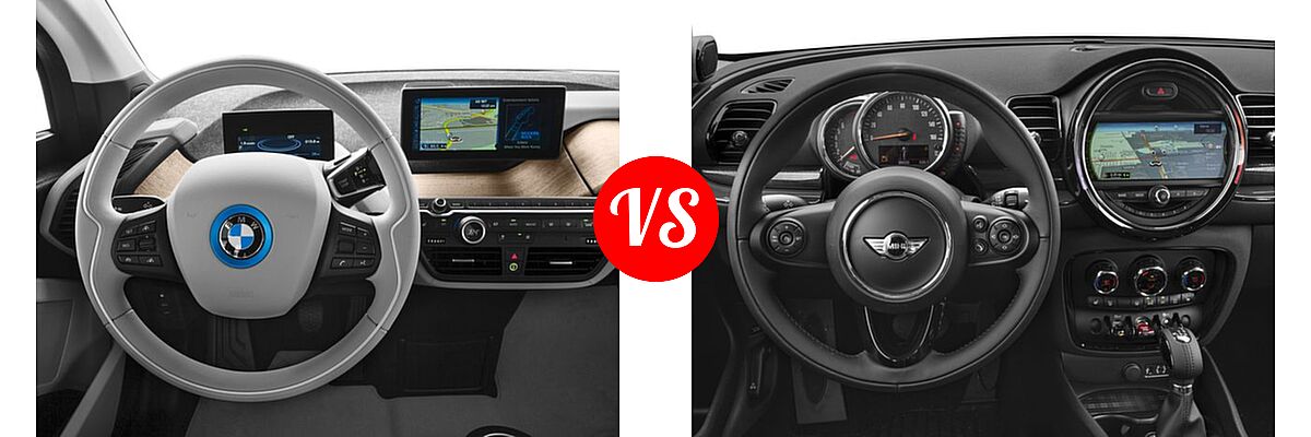 2017 BMW i3 Hatchback 60 Ah / 94 Ah w/Range Extender vs. 2017 MINI Clubman Hatchback Cooper - Dashboard Comparison