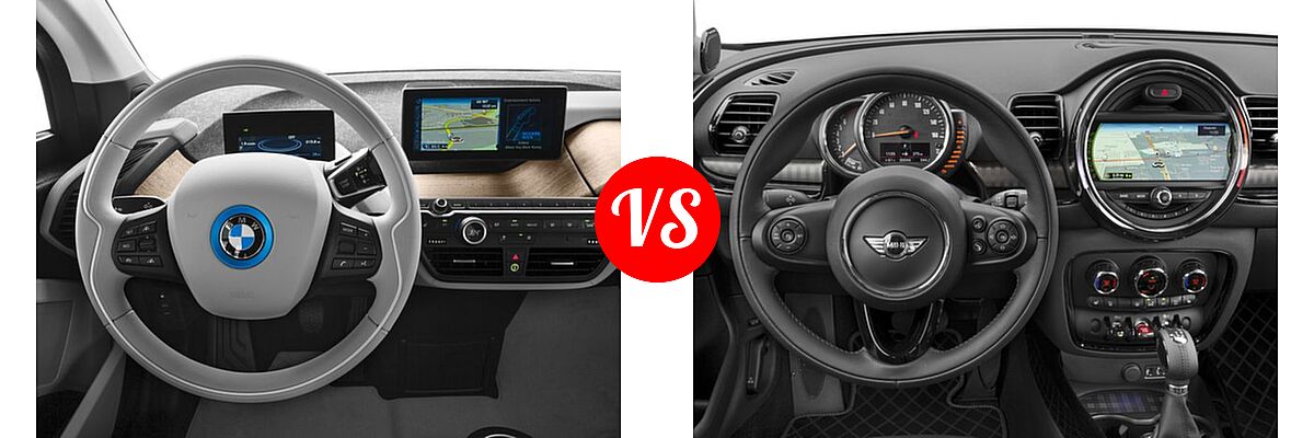 2017 BMW i3 Hatchback 60 Ah / 94 Ah w/Range Extender vs. 2017 MINI Clubman Hatchback Cooper S - Dashboard Comparison
