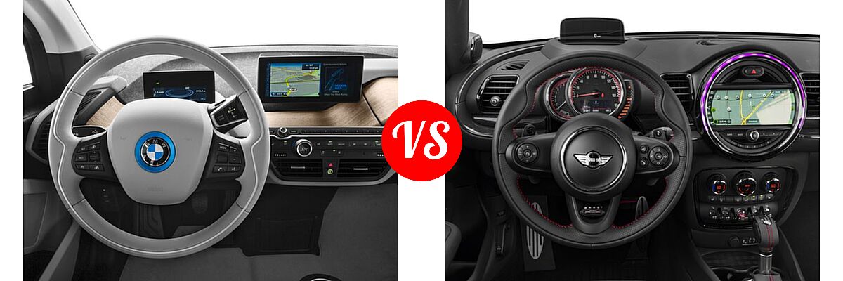 2017 BMW i3 Hatchback 60 Ah / 94 Ah w/Range Extender vs. 2017 MINI Clubman Hatchback John Cooper Works - Dashboard Comparison
