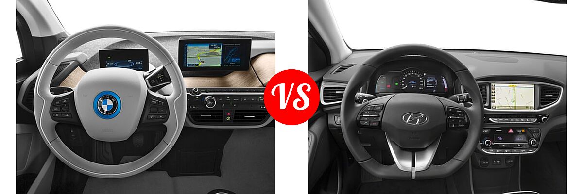 2017 BMW i3 Hatchback 60 Ah / 94 Ah w/Range Extender vs. 2017 Hyundai Ioniq Electric Hatchback Limited - Dashboard Comparison