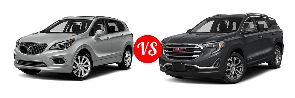 2018 Buick Envision SUV Essence / FWD 4dr / Preferred / Premium / Premium II vs. 2018 GMC Terrain SUV Diesel SLT - Front Left Comparison