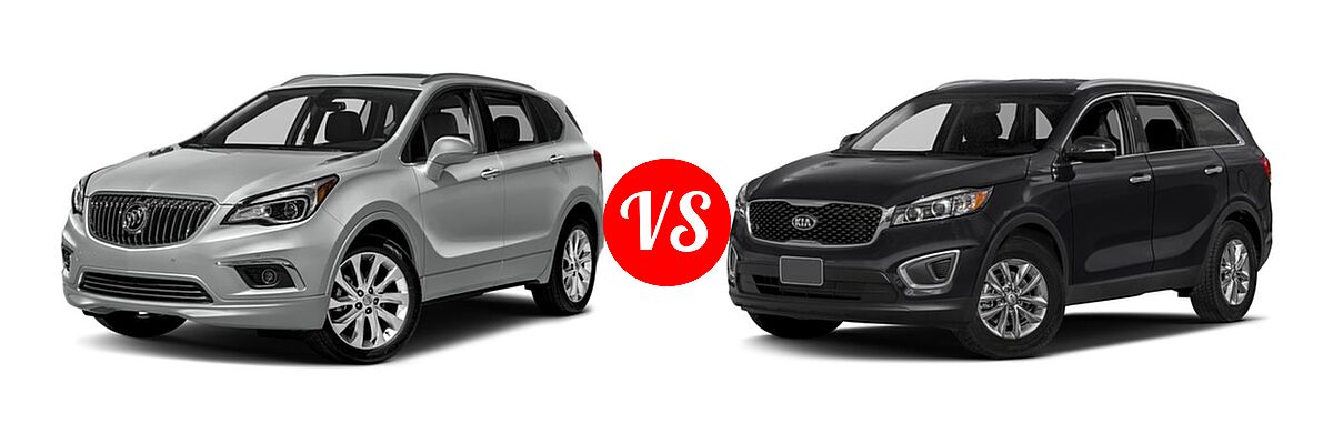 2018 Buick Envision SUV Essence / FWD 4dr / Preferred / Premium / Premium II vs. 2018 Kia Sorento SUV L / LX - Front Left Comparison