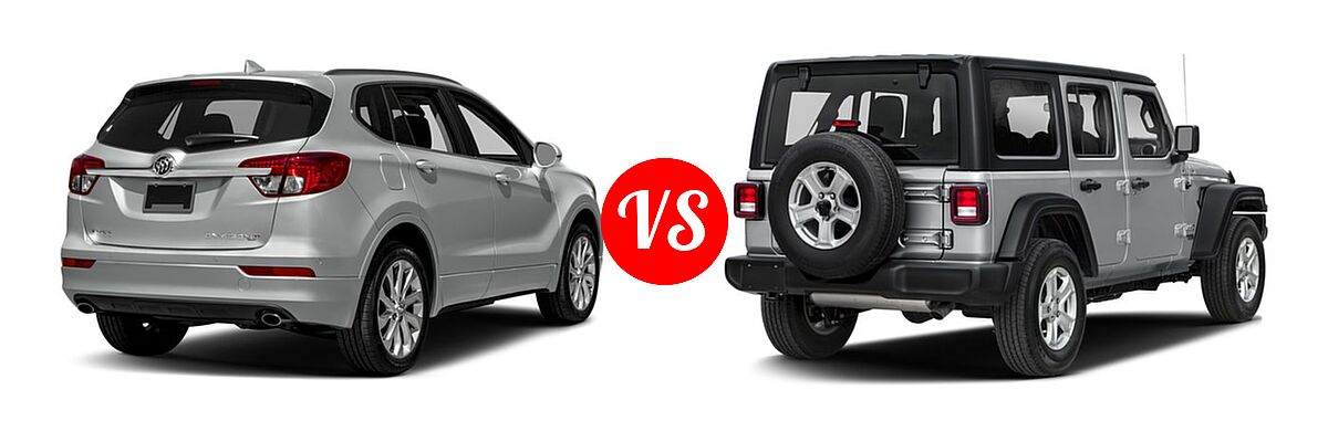 2018 Buick Envision SUV Essence / FWD 4dr / Preferred / Premium / Premium II vs. 2018 Jeep Wrangler Unlimited SUV Rubicon / Sahara / Sport - Rear Right Comparison