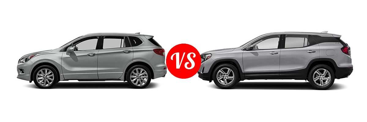 2018 Buick Envision SUV Essence / FWD 4dr / Preferred / Premium / Premium II vs. 2018 GMC Terrain SUV Diesel SLE - Side Comparison