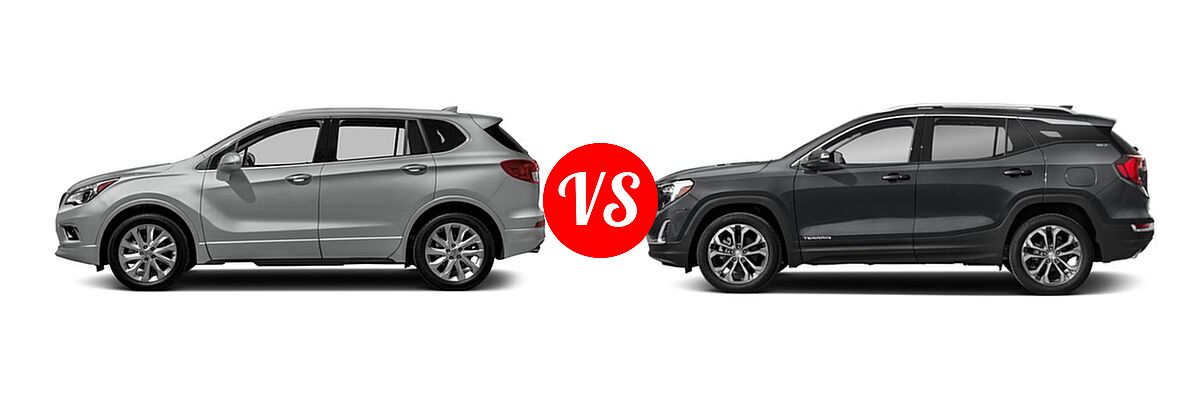 2018 Buick Envision SUV Essence / FWD 4dr / Preferred / Premium / Premium II vs. 2018 GMC Terrain SUV Diesel SLT - Side Comparison