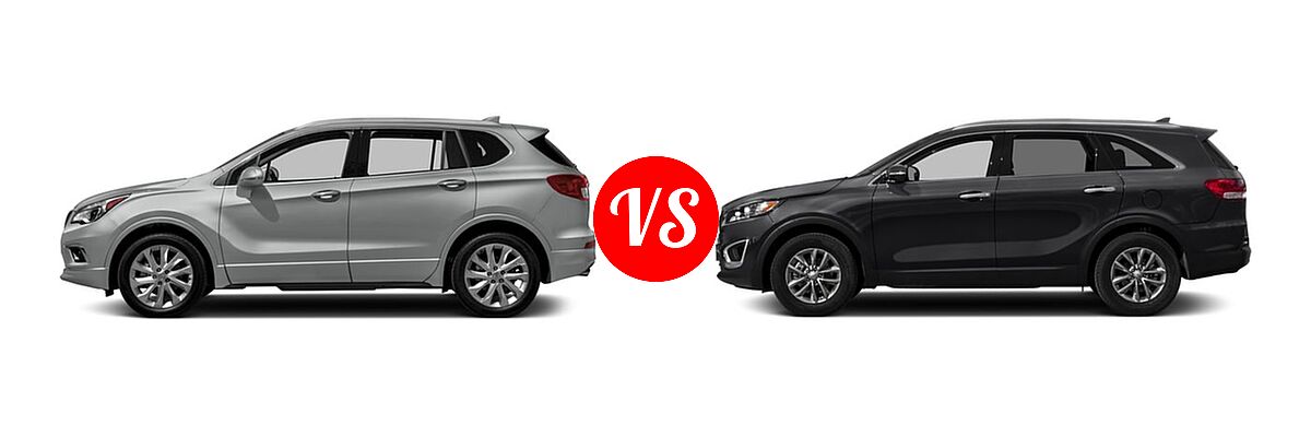 2018 Buick Envision SUV Essence / FWD 4dr / Preferred / Premium / Premium II vs. 2018 Kia Sorento SUV L / LX - Side Comparison
