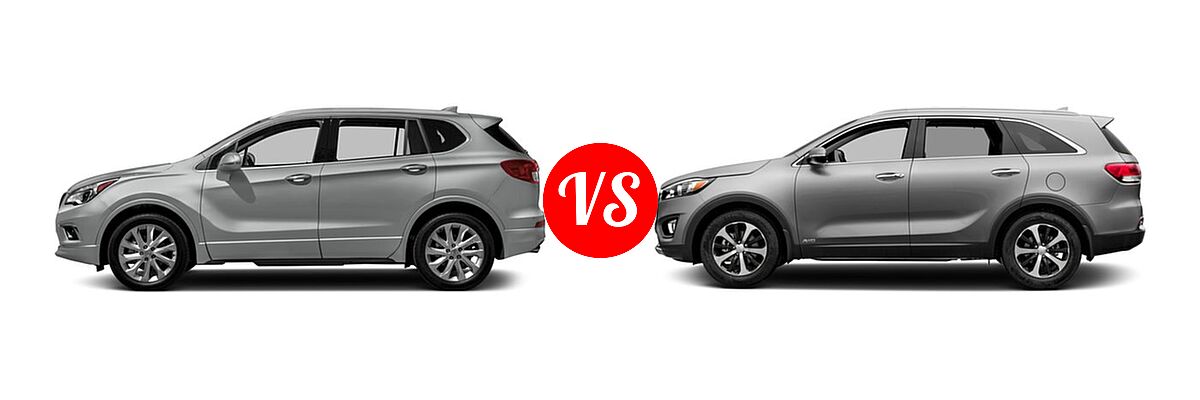 2018 Buick Envision SUV Essence / FWD 4dr / Preferred / Premium / Premium II vs. 2018 Kia Sorento SUV EX - Side Comparison