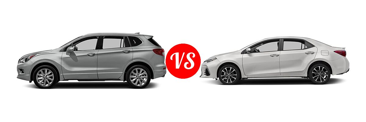 2018 Buick Envision SUV Essence / FWD 4dr / Preferred / Premium / Premium II vs. 2018 Toyota Corolla Sedan SE / XSE - Side Comparison