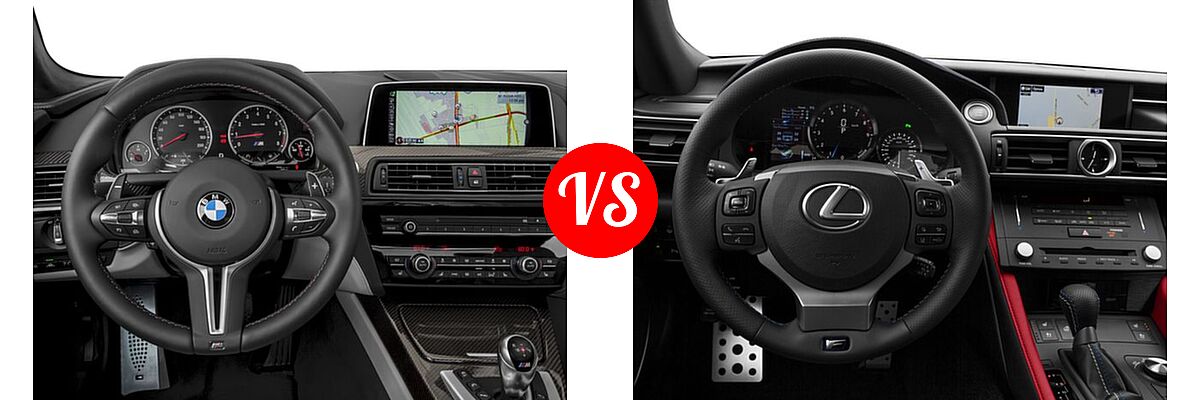2017 BMW M6 Coupe Coupe vs. 2017 Lexus RC F Coupe RWD - Dashboard Comparison