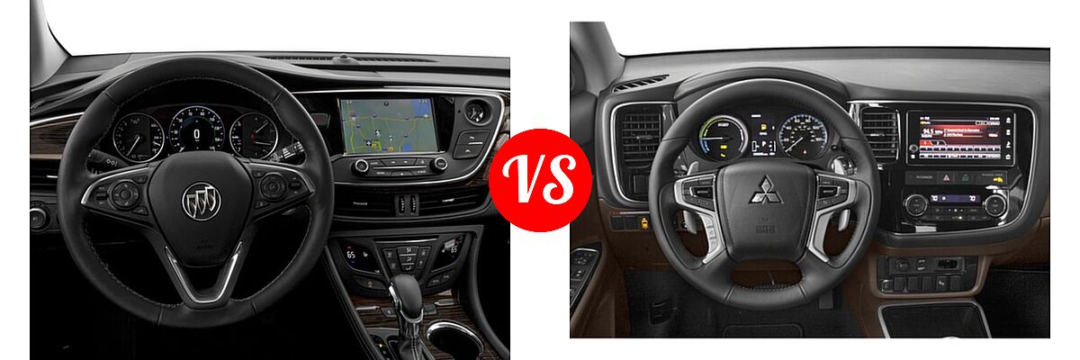2018 Buick Envision SUV Essence / FWD 4dr / Preferred / Premium / Premium II vs. 2018 Mitsubishi Outlander PHEV SUV GT / SEL - Dashboard Comparison