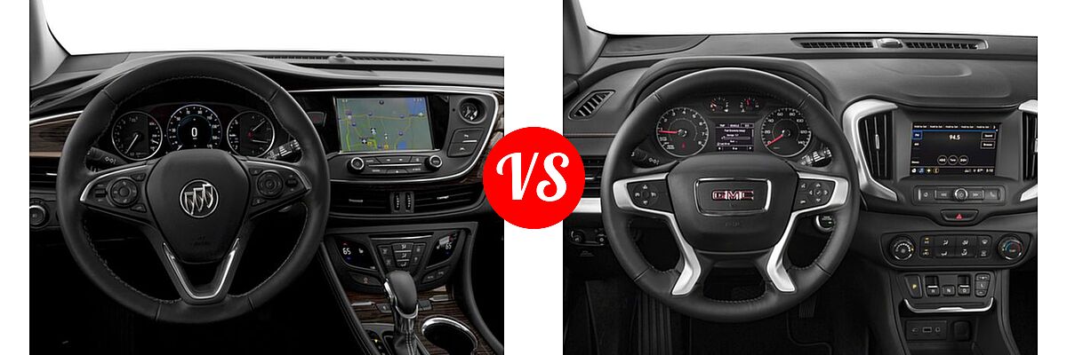 2018 Buick Envision SUV Essence / FWD 4dr / Preferred / Premium / Premium II vs. 2018 GMC Terrain SUV Diesel SLE - Dashboard Comparison