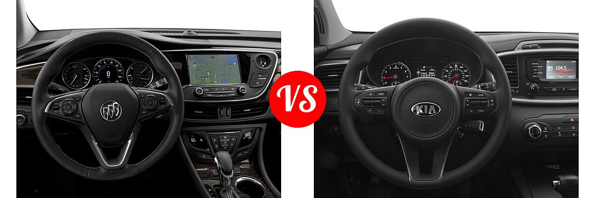 2018 Buick Envision SUV Essence / FWD 4dr / Preferred / Premium / Premium II vs. 2018 Kia Sorento SUV L / LX - Dashboard Comparison