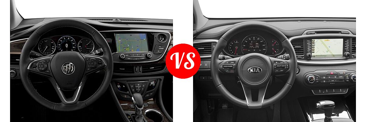 2018 Buick Envision SUV Essence / FWD 4dr / Preferred / Premium / Premium II vs. 2018 Kia Sorento SUV SX V6 - Dashboard Comparison