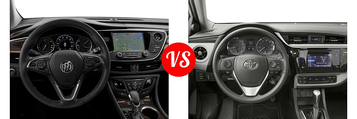 2018 Buick Envision SUV Essence / FWD 4dr / Preferred / Premium / Premium II vs. 2018 Toyota Corolla Sedan L / LE / LE Eco / LE Eco w/Package 1 / XLE - Dashboard Comparison