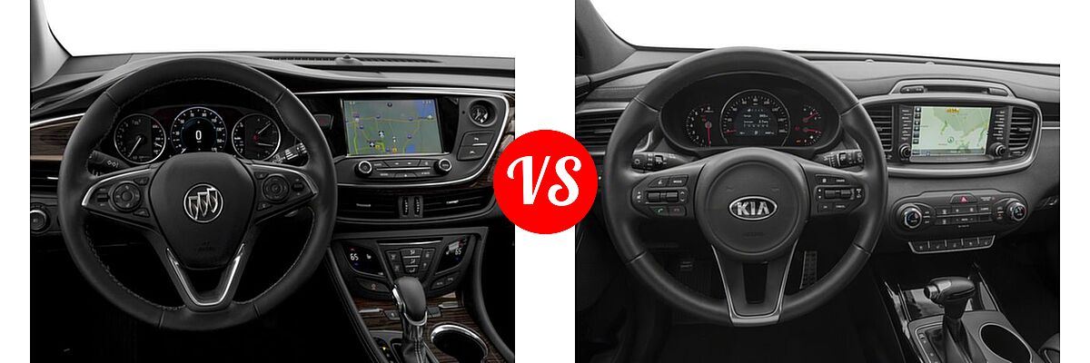 2018 Buick Envision SUV Essence / FWD 4dr / Preferred / Premium / Premium II vs. 2018 Kia Sorento SUV SX Limited V6 - Dashboard Comparison