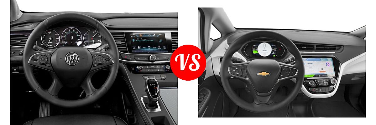 2018 Buick LaCrosse Sedan Hybrid Essence / Preferred / Premium vs. 2019 Chevrolet Bolt EV Hatchback Electric LT - Dashboard Comparison