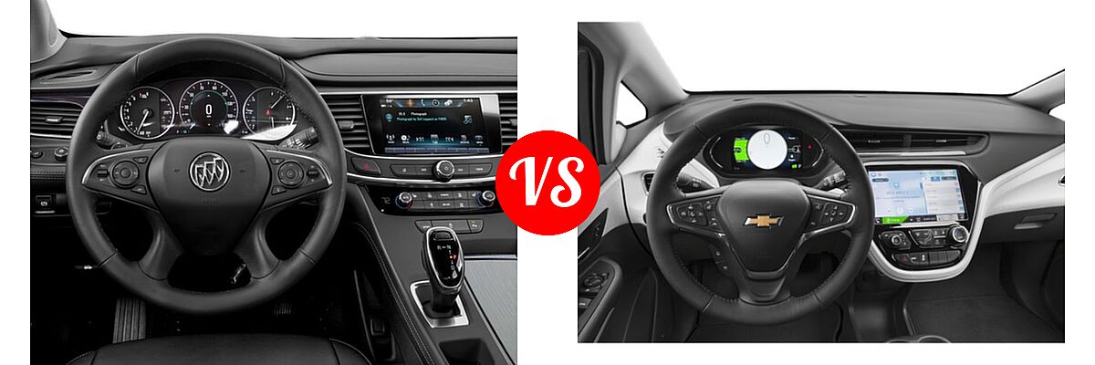 2018 Buick LaCrosse Sedan Hybrid Essence / Preferred / Premium vs. 2019 Chevrolet Bolt EV Hatchback Electric Premier - Dashboard Comparison