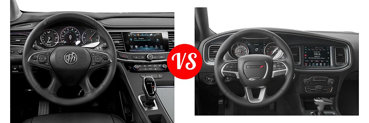 2018 Buick LaCrosse Sedan Hybrid Essence / Preferred / Premium vs. 2018 Dodge Charger Sedan SXT / SXT Plus - Dashboard Comparison