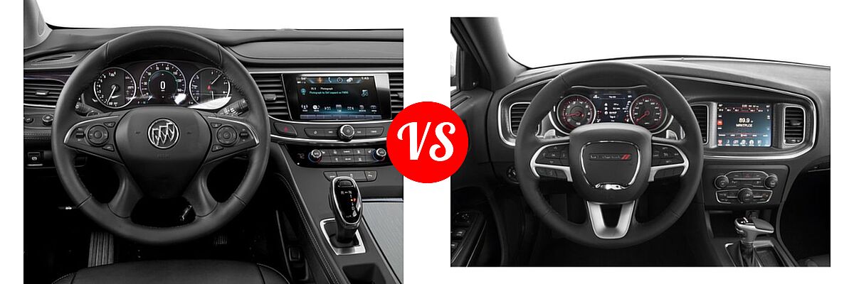 2018 Buick LaCrosse Sedan Hybrid Essence / Preferred / Premium vs. 2018 Dodge Charger Sedan Daytona / R/T - Dashboard Comparison