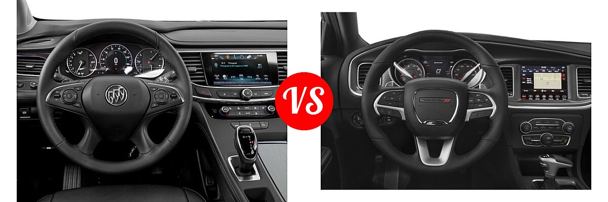 2018 Buick LaCrosse Sedan Hybrid Essence / Preferred / Premium vs. 2018 Dodge Charger Sedan GT - Dashboard Comparison