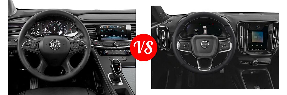 2018 Buick LaCrosse Sedan Hybrid Essence / Preferred / Premium vs. 2022 Volvo XC40 SUV Electric Twin Plus / Twin Ultimate - Dashboard Comparison