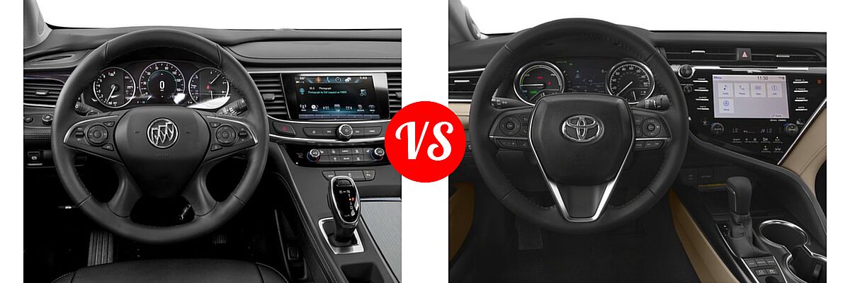 2018 Buick LaCrosse Sedan Hybrid Essence / Preferred / Premium vs. 2018 Toyota Camry Hybrid Sedan Hybrid LE / Hybrid SE / Hybrid XLE - Dashboard Comparison