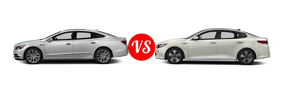 2018 Buick LaCrosse Sedan Hybrid Essence / Preferred / Premium vs. 2018 Kia Optima Plug-In Hybrid Sedan EX - Side Comparison