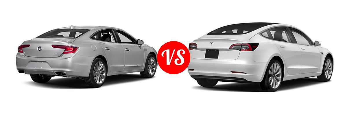 2018 Buick LaCrosse Sedan Hybrid Essence / Preferred / Premium vs. 2018 Tesla Model 3 Sedan Electric Sedan - Rear Right Comparison