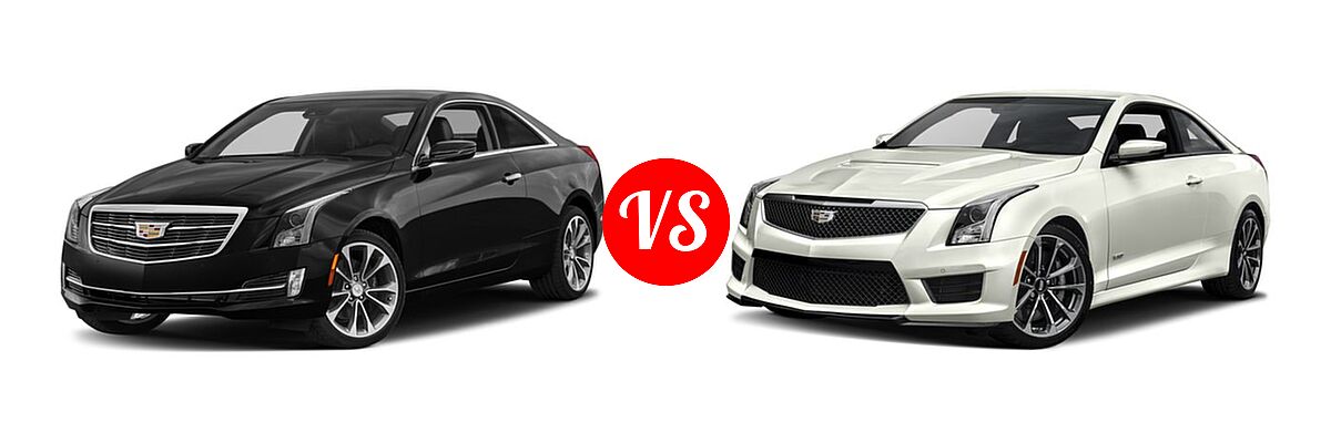 2018 Cadillac ATS Coupe Coupe AWD / Luxury RWD / Premium Luxury RWD / Premium Performance RWD / RWD vs. 2018 Cadillac ATS-V Coupe 2dr Cpe - Front Left Comparison