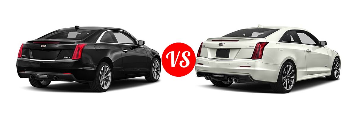 2018 Cadillac ATS Coupe Coupe AWD / Luxury RWD / Premium Luxury RWD / Premium Performance RWD / RWD vs. 2018 Cadillac ATS-V Coupe 2dr Cpe - Rear Right Comparison