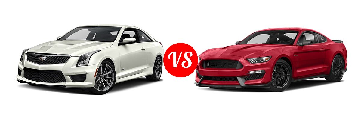 2018 Cadillac ATS-V Coupe 2dr Cpe vs. 2018 Ford Shelby GT350 Coupe Shelby GT350 - Front Left Comparison