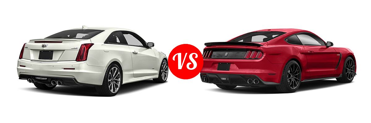 2018 Cadillac ATS-V Coupe 2dr Cpe vs. 2018 Ford Shelby GT350 Coupe Shelby GT350 - Rear Right Comparison
