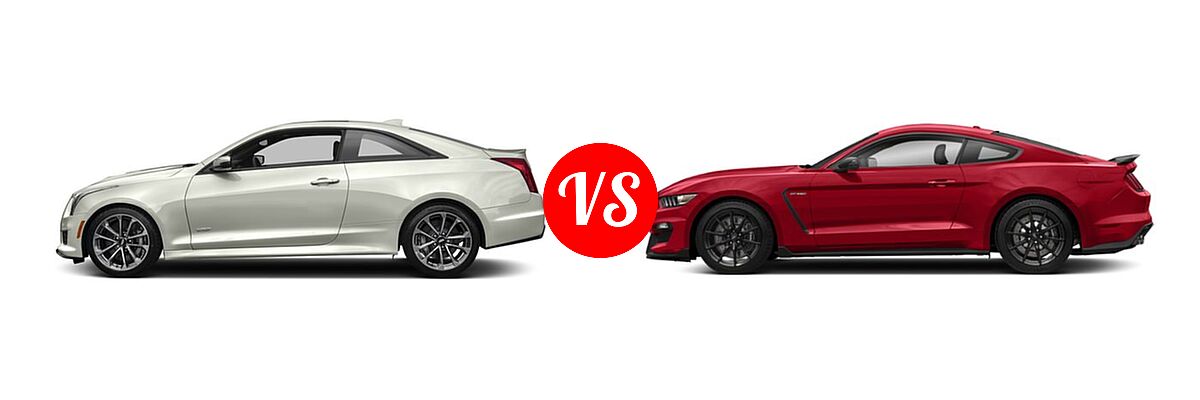 2018 Cadillac ATS-V Coupe 2dr Cpe vs. 2018 Ford Shelby GT350 Coupe Shelby GT350 - Side Comparison