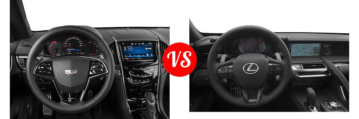 2018 Cadillac ATS-V Coupe 2dr Cpe vs. 2018 Lexus LC 500 Coupe LC 500 - Dashboard Comparison