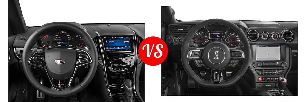 2018 Cadillac ATS-V Coupe 2dr Cpe vs. 2018 Ford Shelby GT350 Coupe Shelby GT350 - Dashboard Comparison