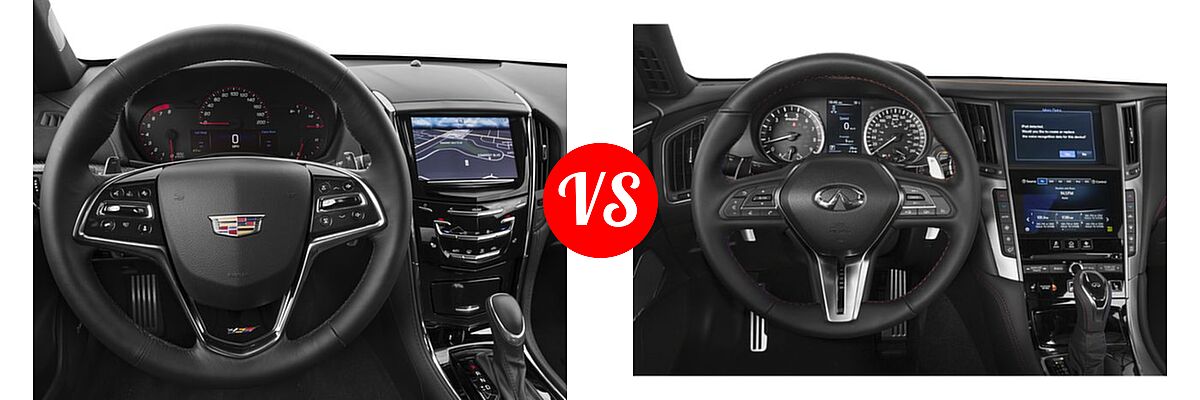 2018 Cadillac ATS-V Sedan 4dr Sdn vs. 2018 Infiniti Q50 RED SPORT 400 Sedan RED SPORT 400 - Dashboard Comparison