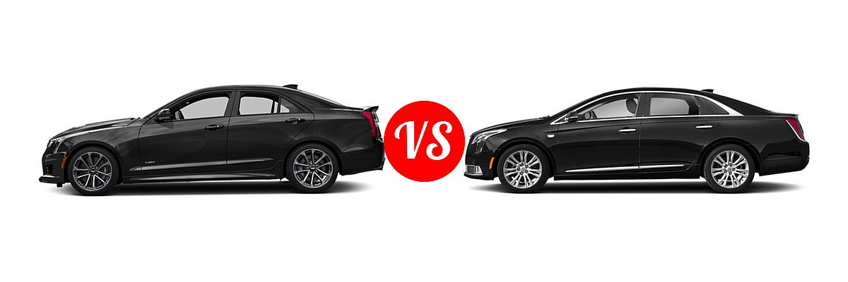 2018 Cadillac ATS-V Sedan 4dr Sdn vs. 2018 Cadillac XTS Sedan 4dr Sdn FWD / Luxury / Platinum / Platinum V-Sport / Premium Luxury - Side Comparison