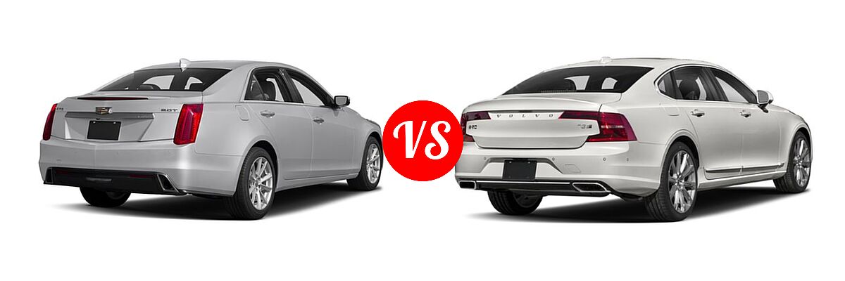 2018 Cadillac CTS V-Sport Premium Luxury Sedan V-Sport Premium Luxury RWD vs. 2019 Volvo S90 Sedan PHEV Inscription / Momentum - Rear Right Comparison