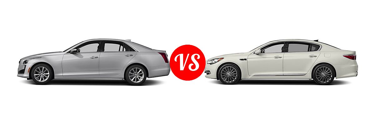 2018 Cadillac CTS V-Sport Sedan V-Sport RWD vs. 2018 Kia K900 Sedan Luxury - Side Comparison